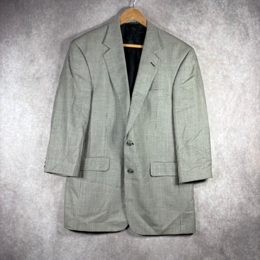 Jos. A. Bank Blazer Mens 44R Black White Houndstooth Two Button Professional